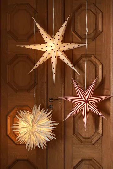 Bare adventtitähti valkoinen-punainen raidallinen - 60 cm - Scandi Living