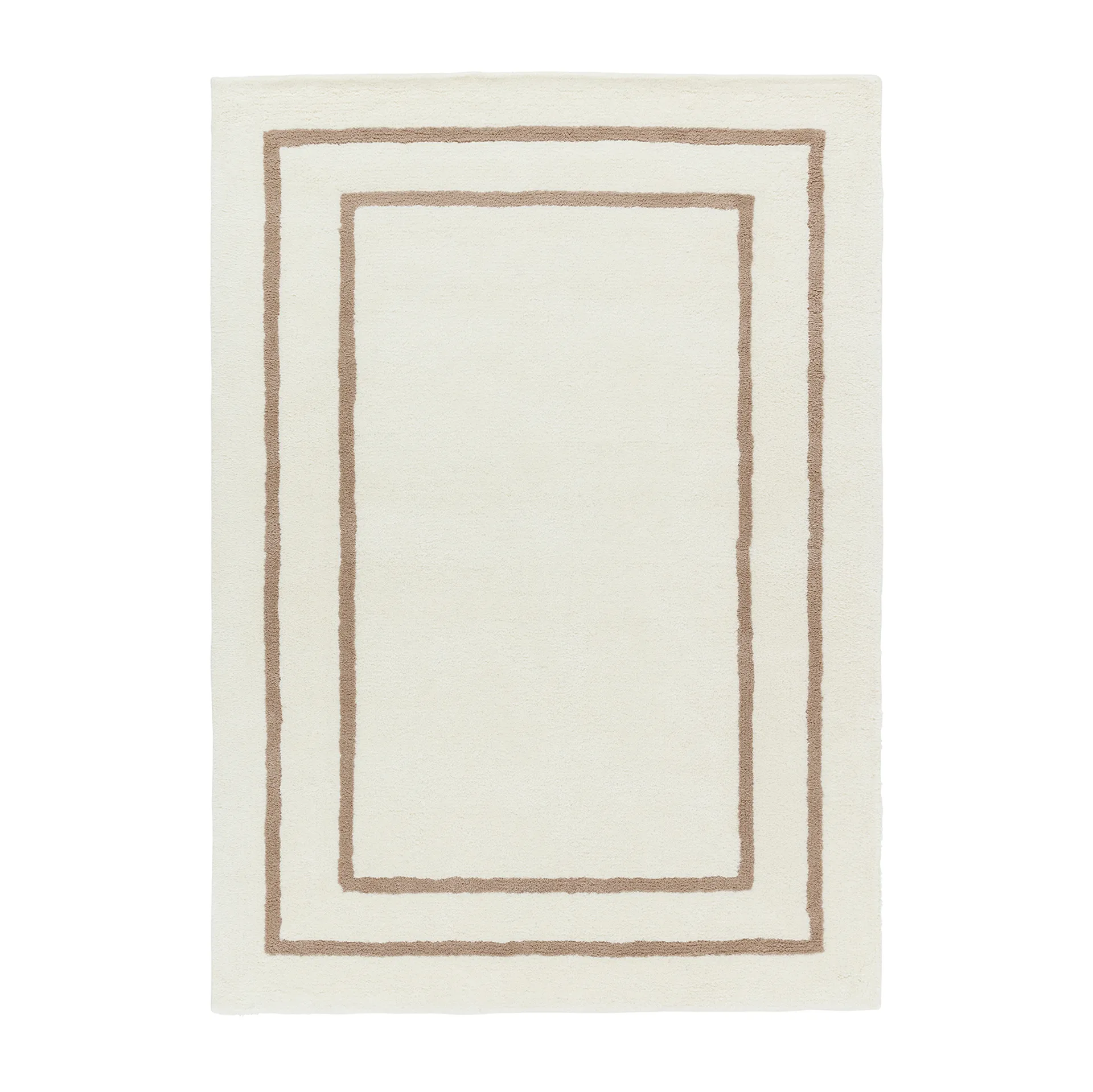 Borders villamatto, Valkoinen-beige 170x240 cm Scandi Living