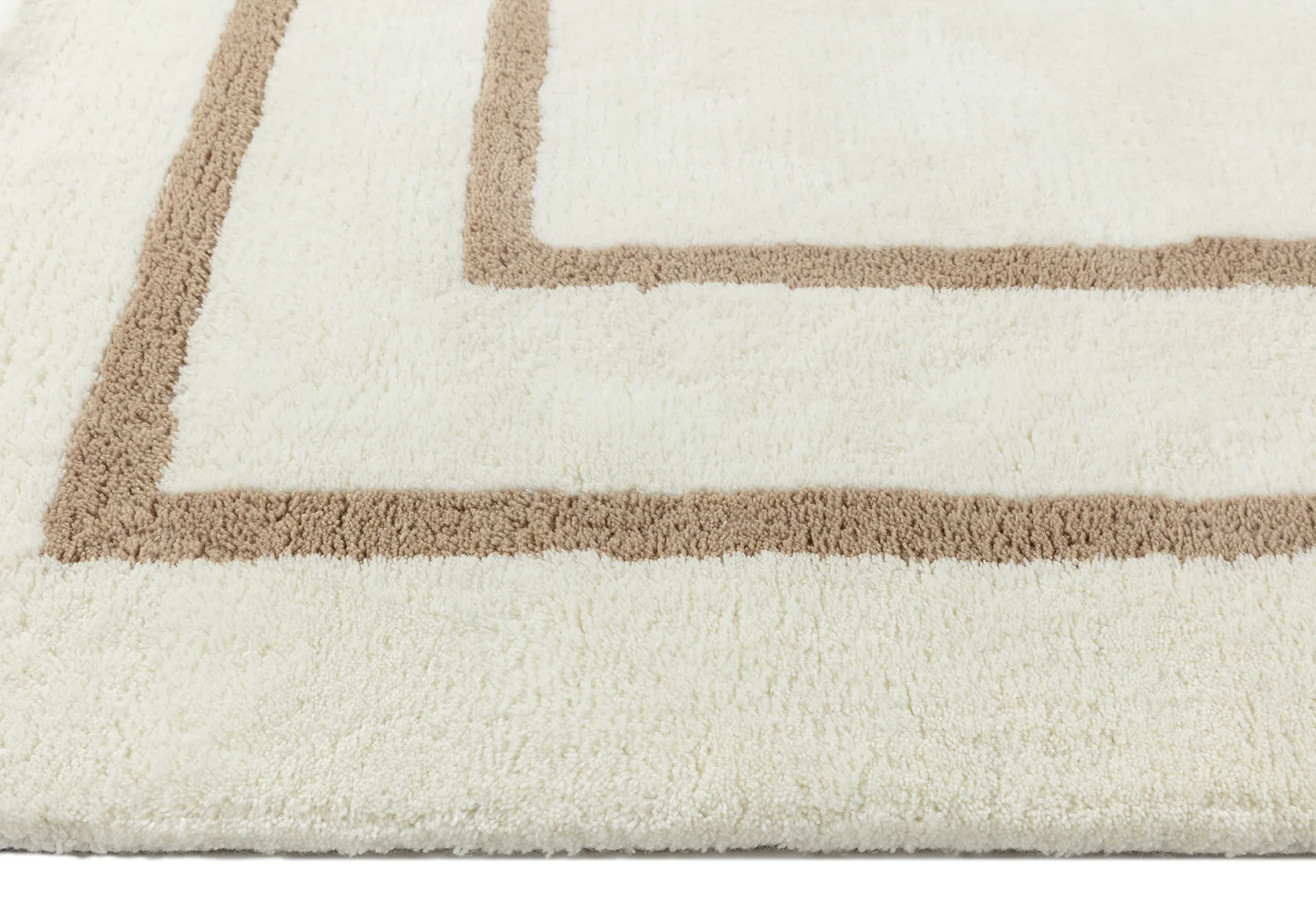 Borders villamatto, Valkoinen-beige 170x240 cm Scandi Living