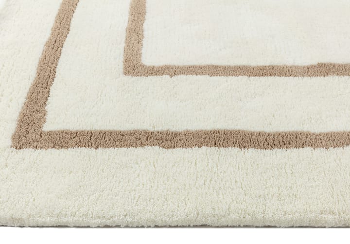 Borders villamatto, Valkoinen-beige 170x240 cm Scandi Living