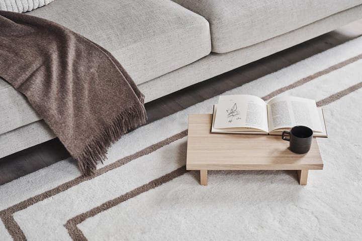Borders villamatto, Valkoinen-beige 170x240 cm Scandi Living