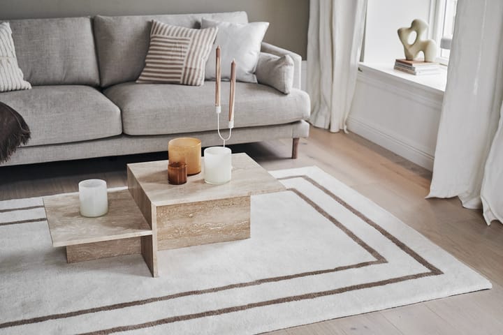 Borders villamatto, Valkoinen-beige 170x240 cm Scandi Living
