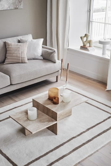 Borders villamatto - Valkoinen-beige 170x240 cm - Scandi Living
