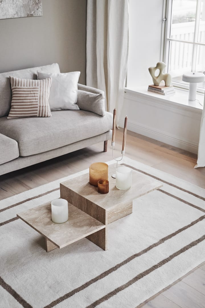 Borders villamatto, Valkoinen-beige 170x240 cm Scandi Living