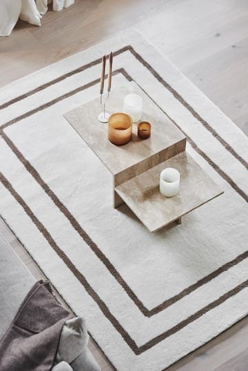 Borders villamatto - Valkoinen-beige 170x240 cm - Scandi Living