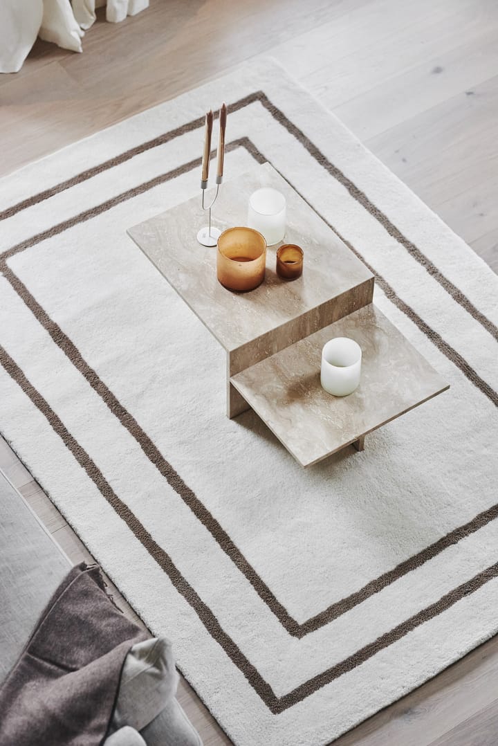 Borders villamatto, Valkoinen-beige 170x240 cm Scandi Living