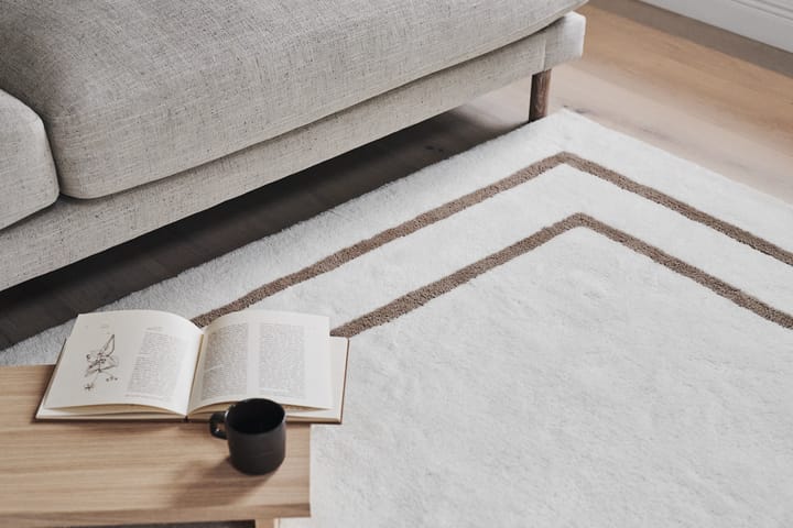 Borders villamatto, Valkoinen-beige 200x300 cm Scandi Living