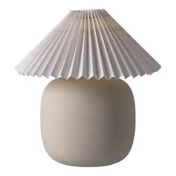 Boulder pöytävalaisin 29 cm beige-pleated white - Scandi Living
