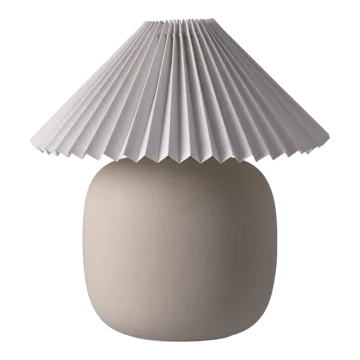 Boulder pöytävalaisin 29 cm beige-pleated white - Scandi Living