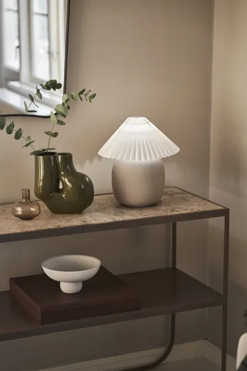 Boulder pöytävalaisin 29 cm grey-pleated white - Scandi Living