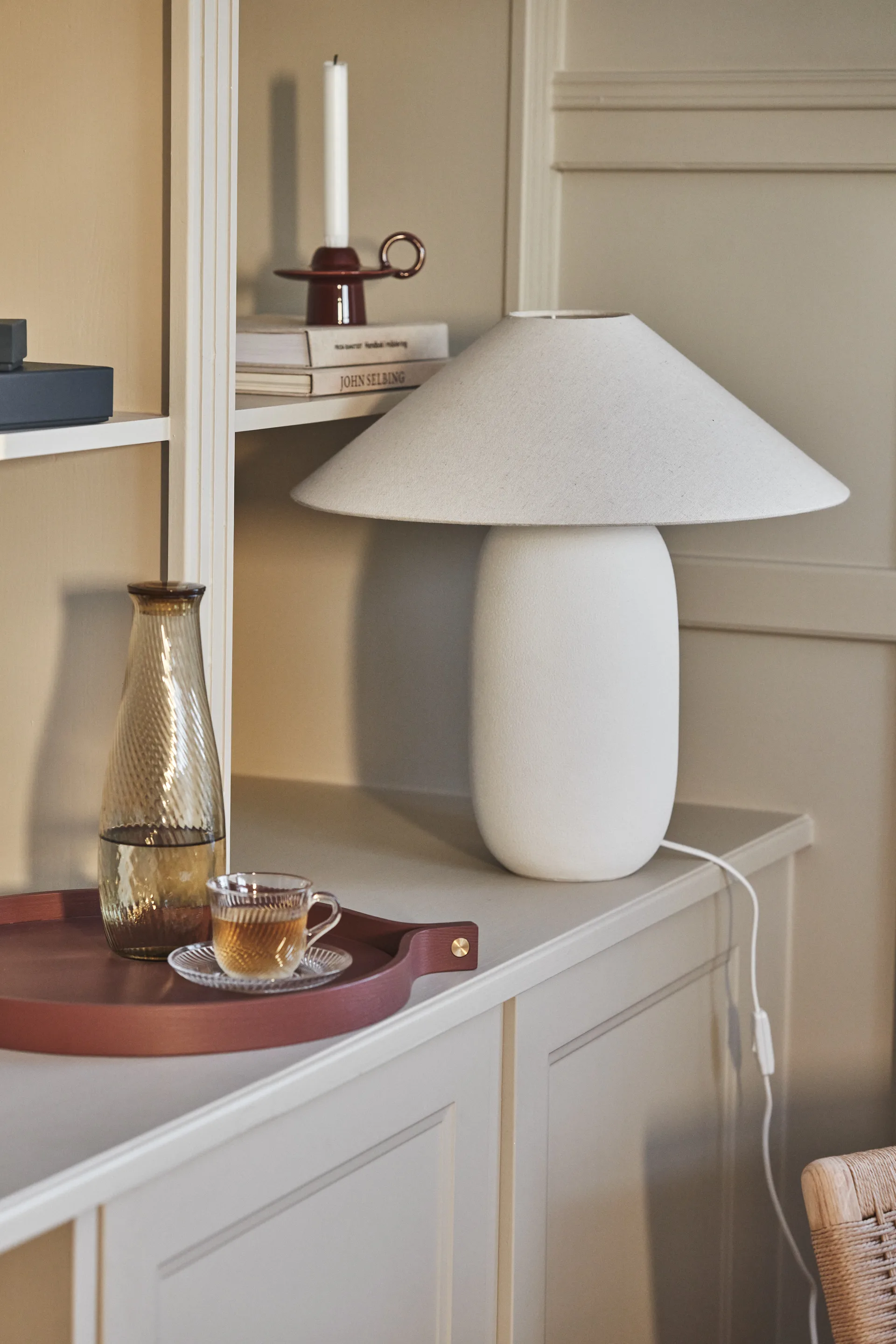 Boulder pöytävalaisin 48 cm white-nature Scandi Living