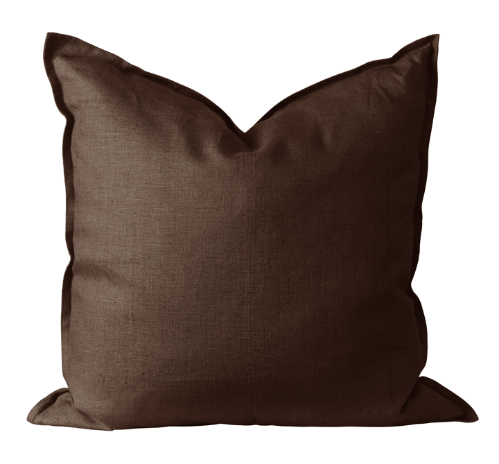 Calm tyynyliina pellava 50x50 cm - Chocolate Brown - Scandi Living