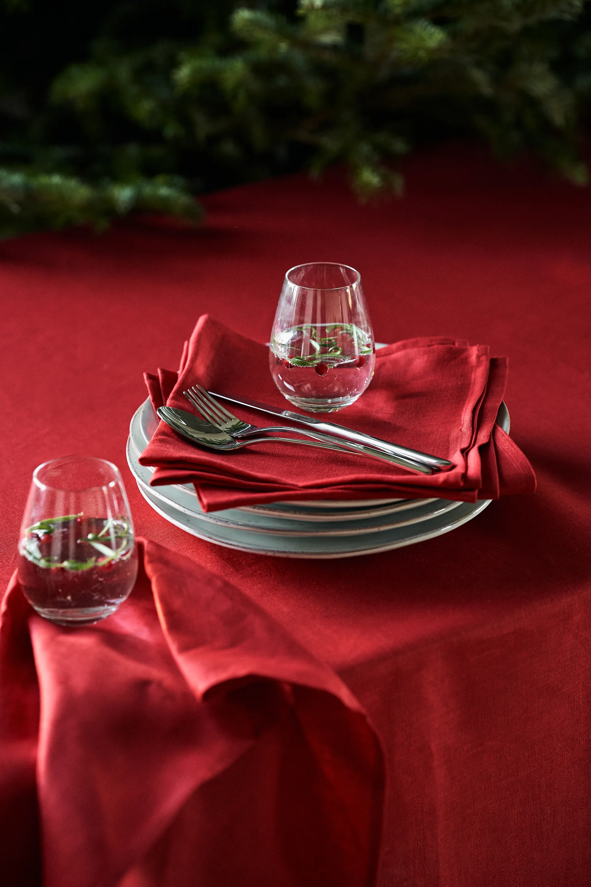 Clean pellavaliina 145x350 cm , Red Scandi Living