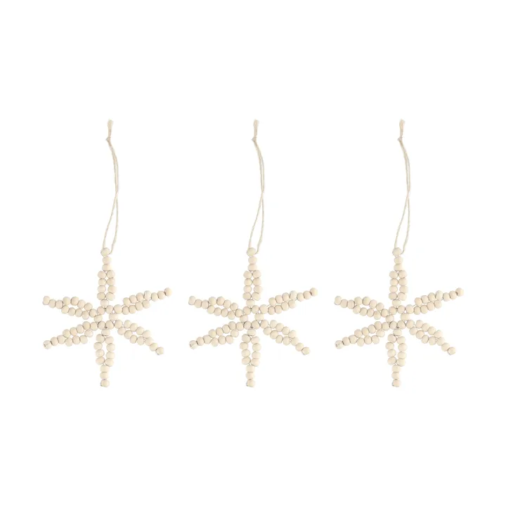 Craft joulukuusenkoriste lumihiutale 3-pack - luonnonväri - Scandi Living