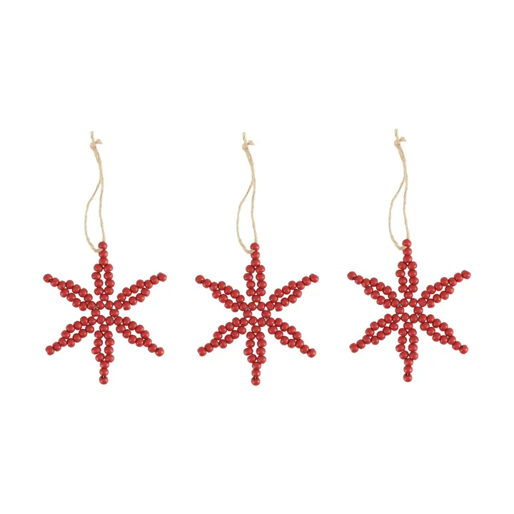 Craft joulukuusenkoriste lumihiutale 3-pack - Punainen - Scandi Living