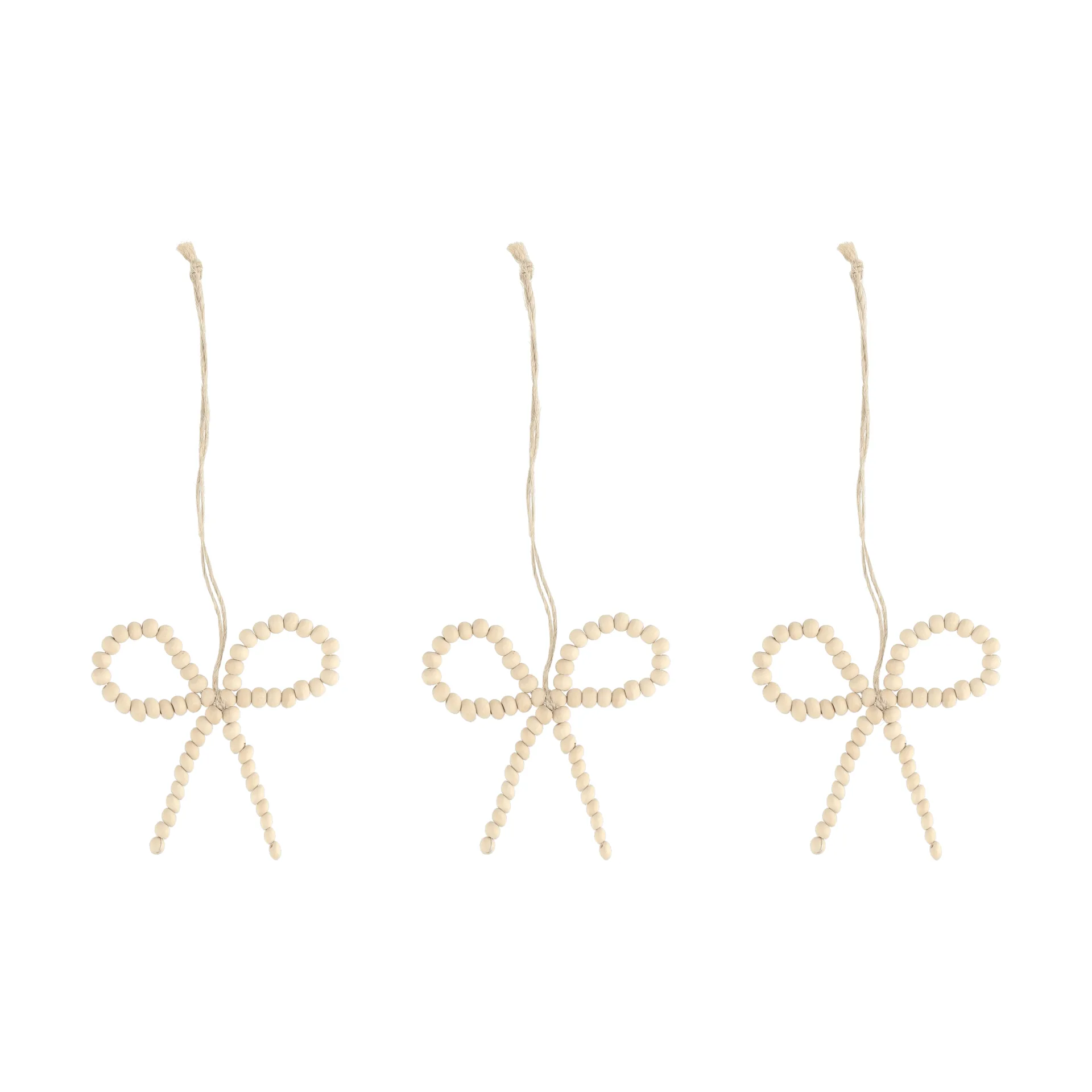 Craft joulukuusenkoriste rusetti 3-pack, luonnonväri Scandi Living