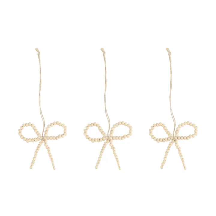 Craft joulukuusenkoriste rusetti 3-pack - luonnonväri - Scandi Living