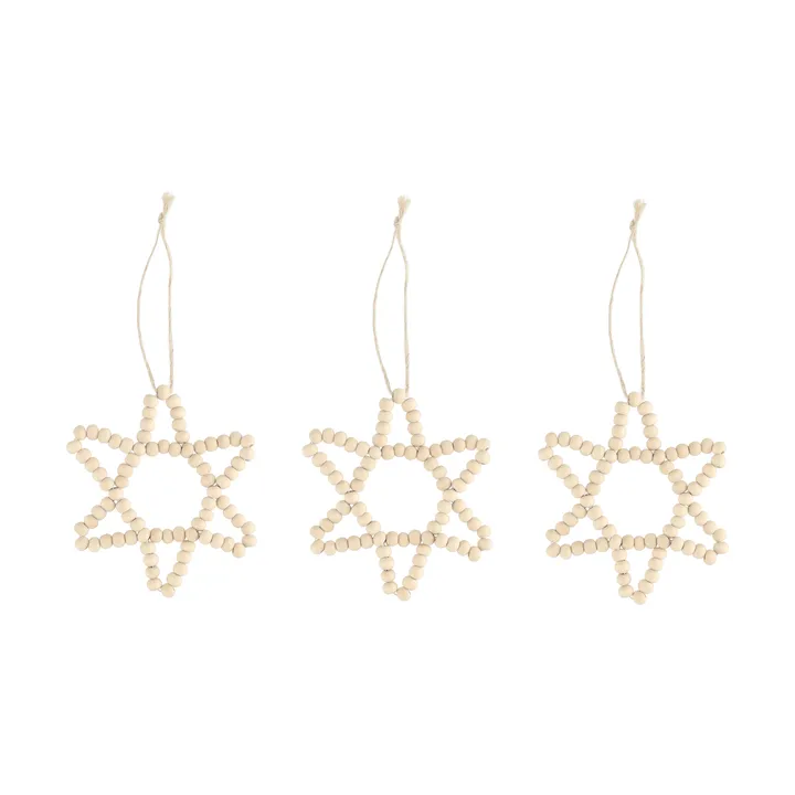 Craft joulukuusenkoriste tähti 3-pack - luonnonväri - Scandi Living