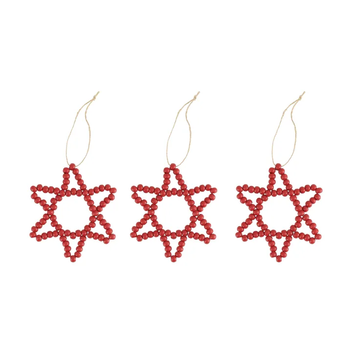 Craft joulukuusenkoriste tähti 3-pack - Punainen - Scandi Living