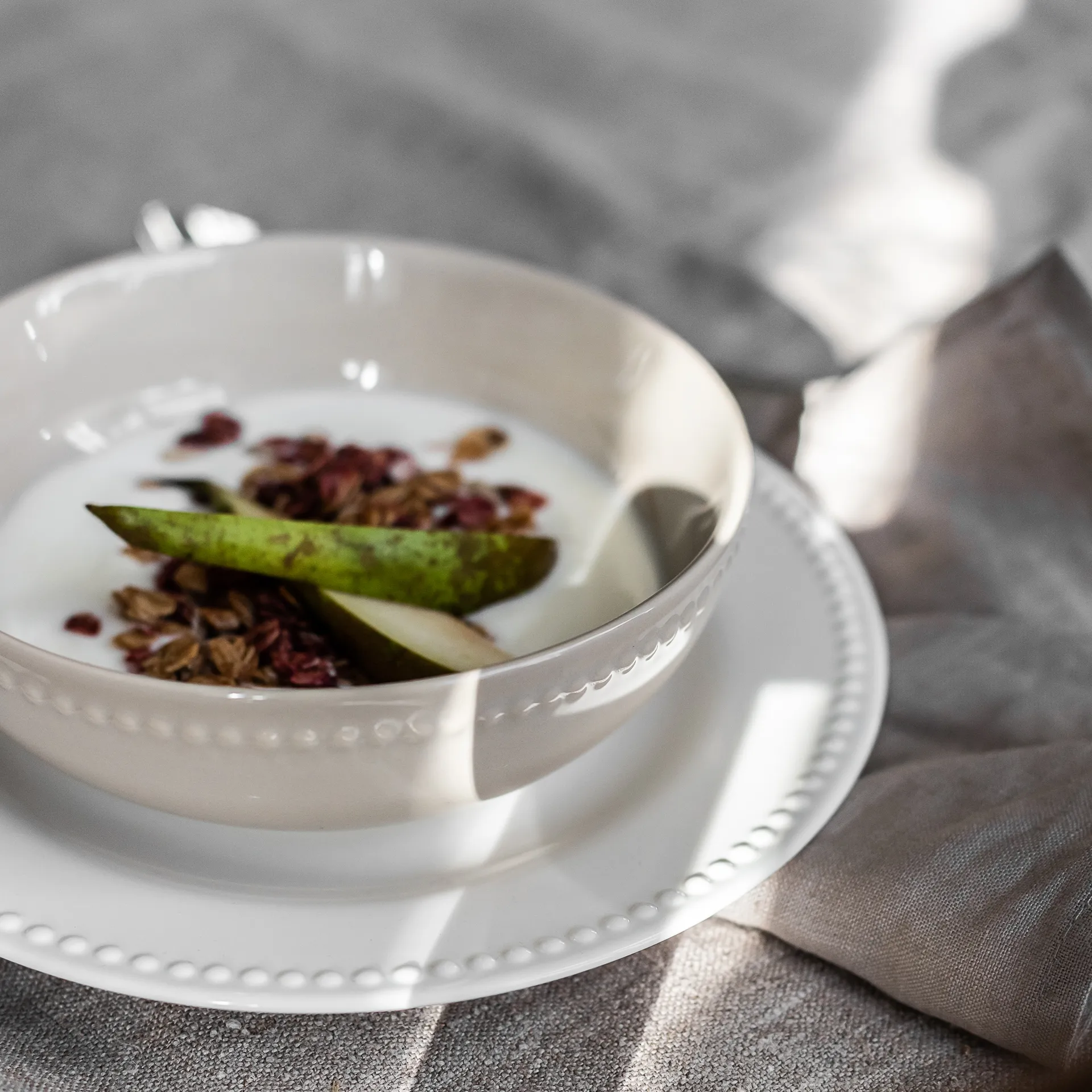 Dots aamiaiskulho 60 cl 4-pakkaus, Kermanvalkoinen Scandi Living