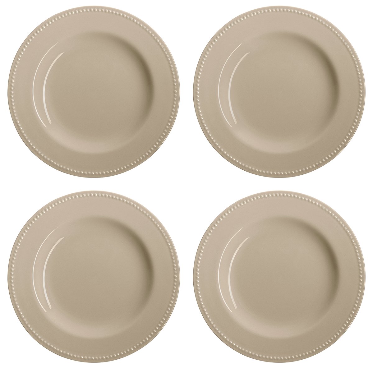 Scandi Living Dots lautanen 28 cm 4-pakkaus Beige | Skandinaavinen Sisustus | Ruokalautaset | Beige