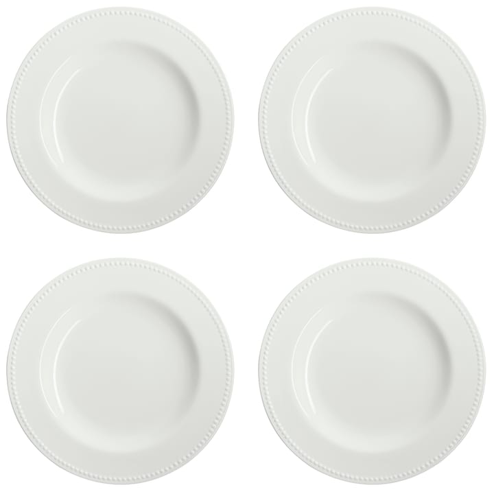 Dots lautanen 28 cm 4-pakkaus - valkoinen - Scandi Living