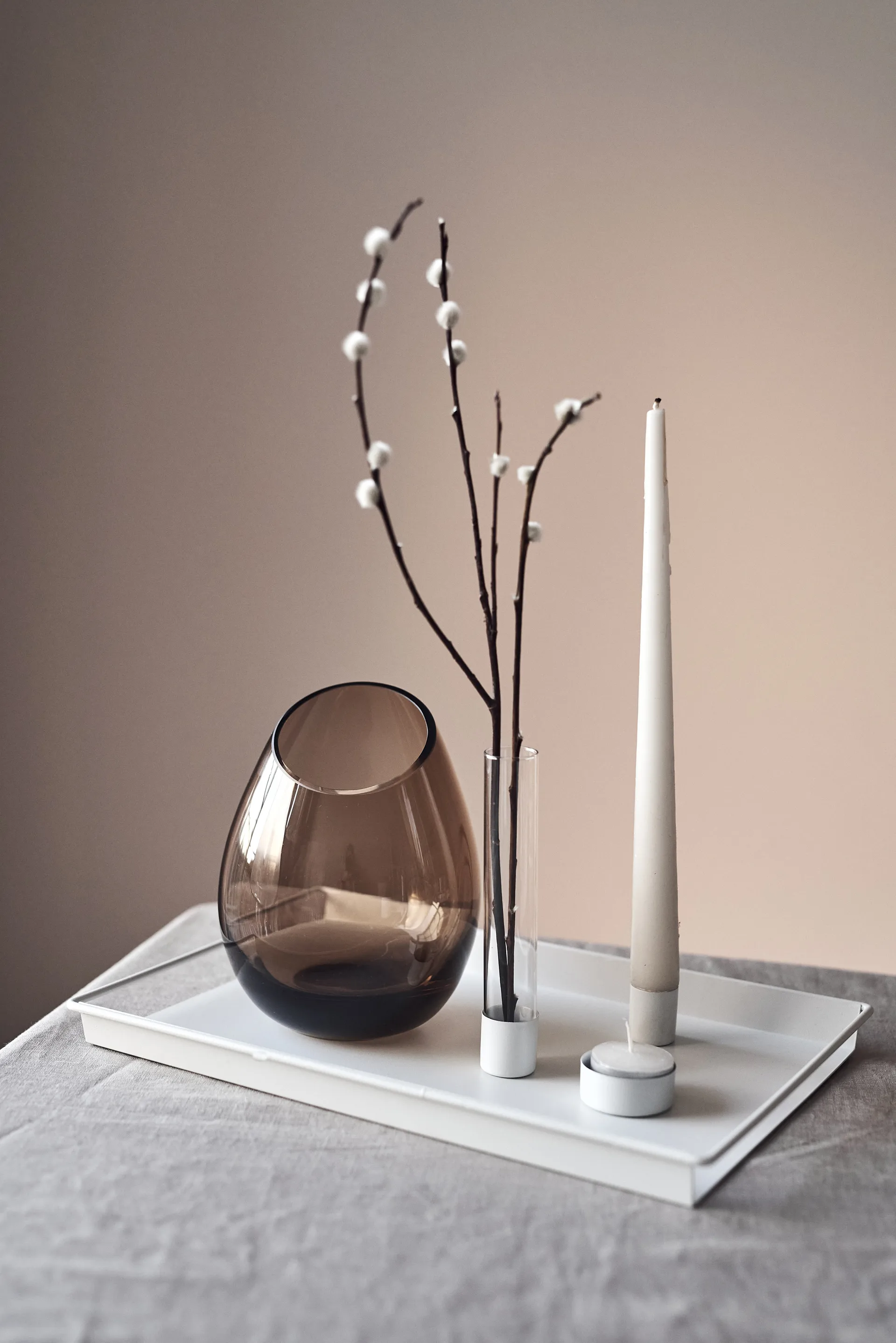 Draw tarjotin lisätarvikkeilla 22 x 32 cm, Valkoinen Scandi Living