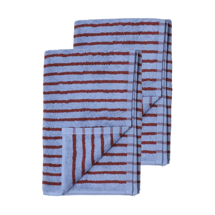Drift kylpypyyhkeet 100x150 cm 2-pack – sininen-punainen - Scandi Living