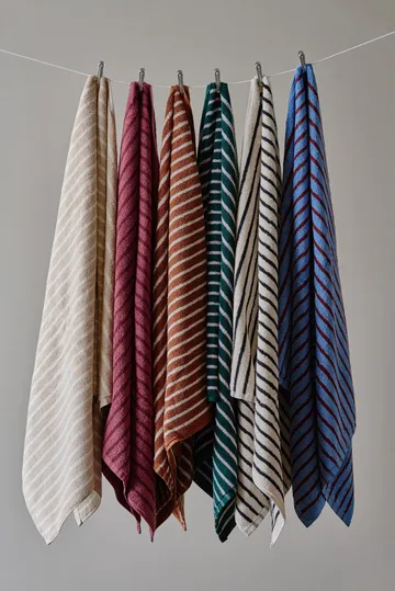 Drift kylpypyyhkeet 100x150 cm 2-pack – sininen-punainen - Scandi Living