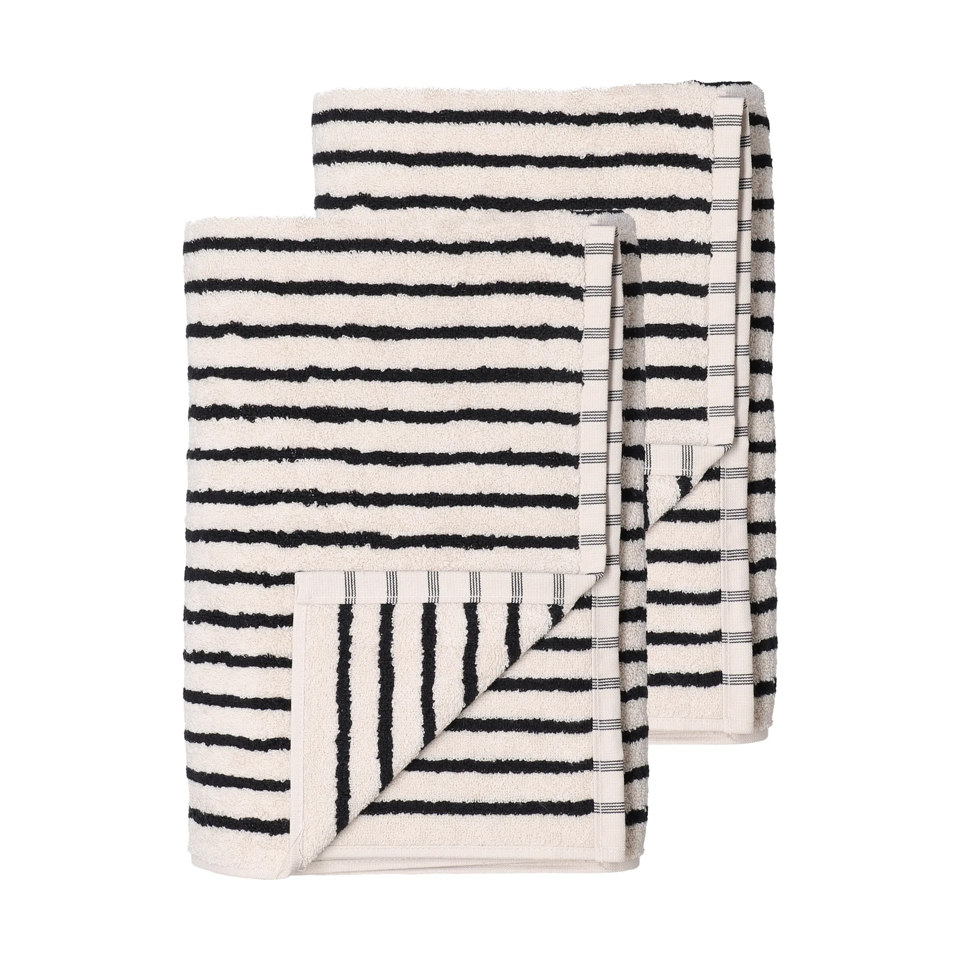 Drift kylpypyyhkeet 100x150 cm 2-pack – valkoinen-musta,  Scandi Living