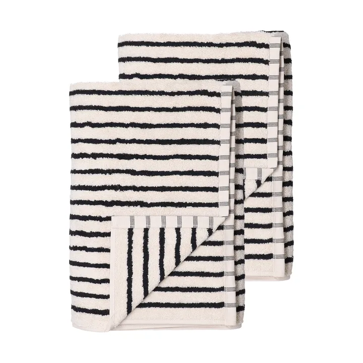 Drift kylpypyyhkeet 100x150 cm 2-pack – valkoinen-musta - Scandi Living