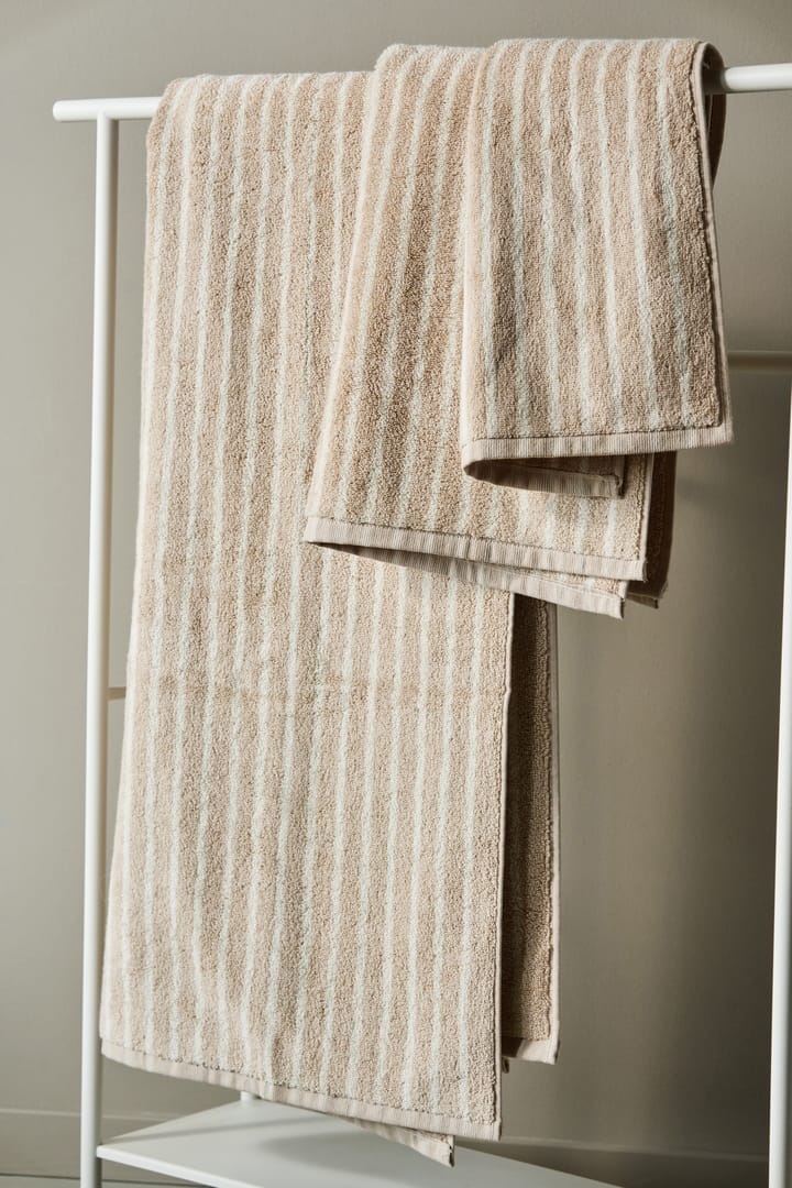 Drift pyyhe 30x50 cm, Beige-valkoinen Scandi Living
