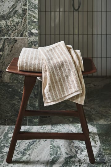 Drift pyyhe 50x70 cm - Beige-valkoinen - Scandi Living