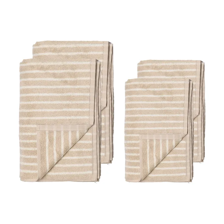 Drift pyyhesetti 4 osaa - Beige-valkoinen - Scandi Living