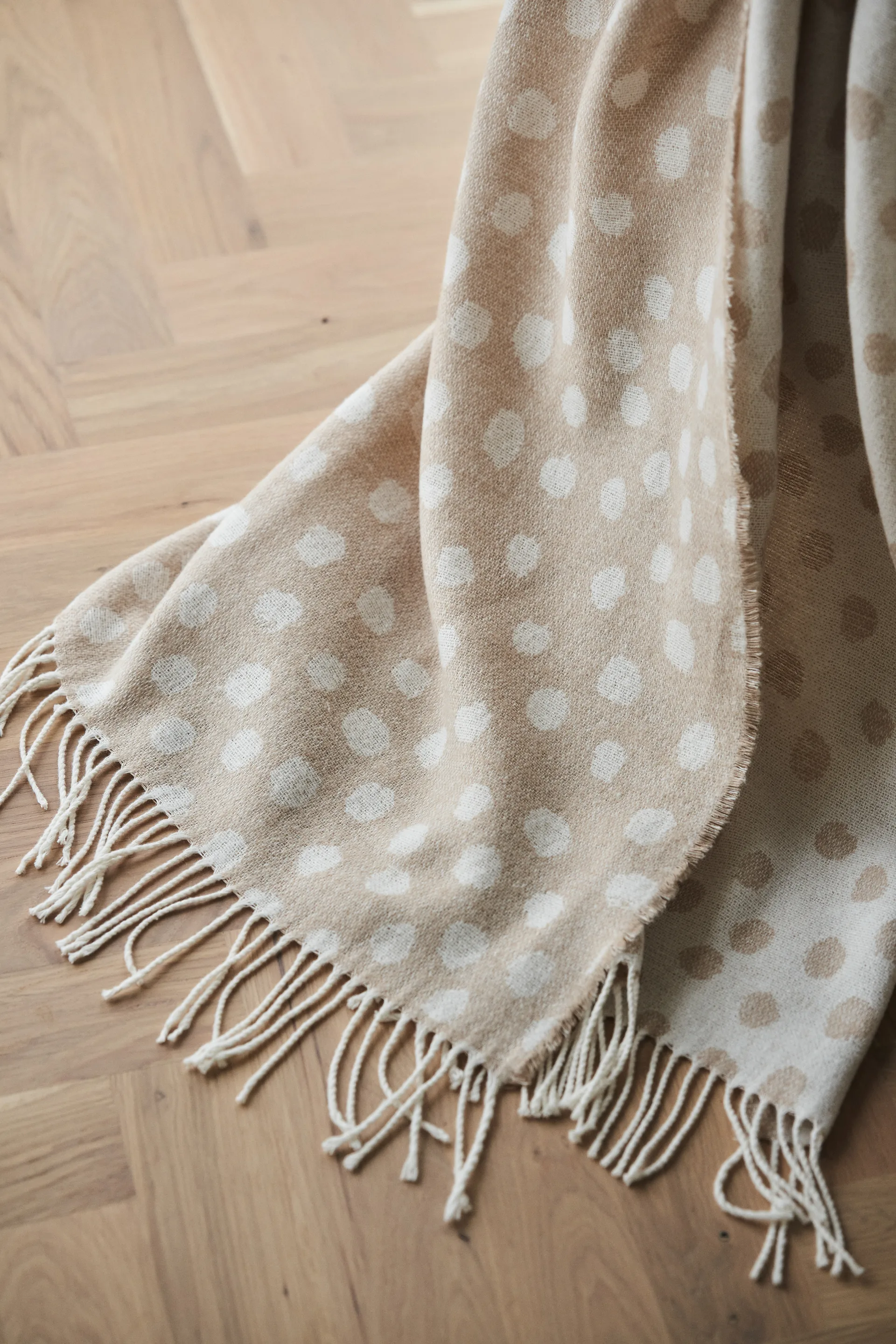 Droplets puuvillapeite 130 x 185 cm, Beige Scandi Living