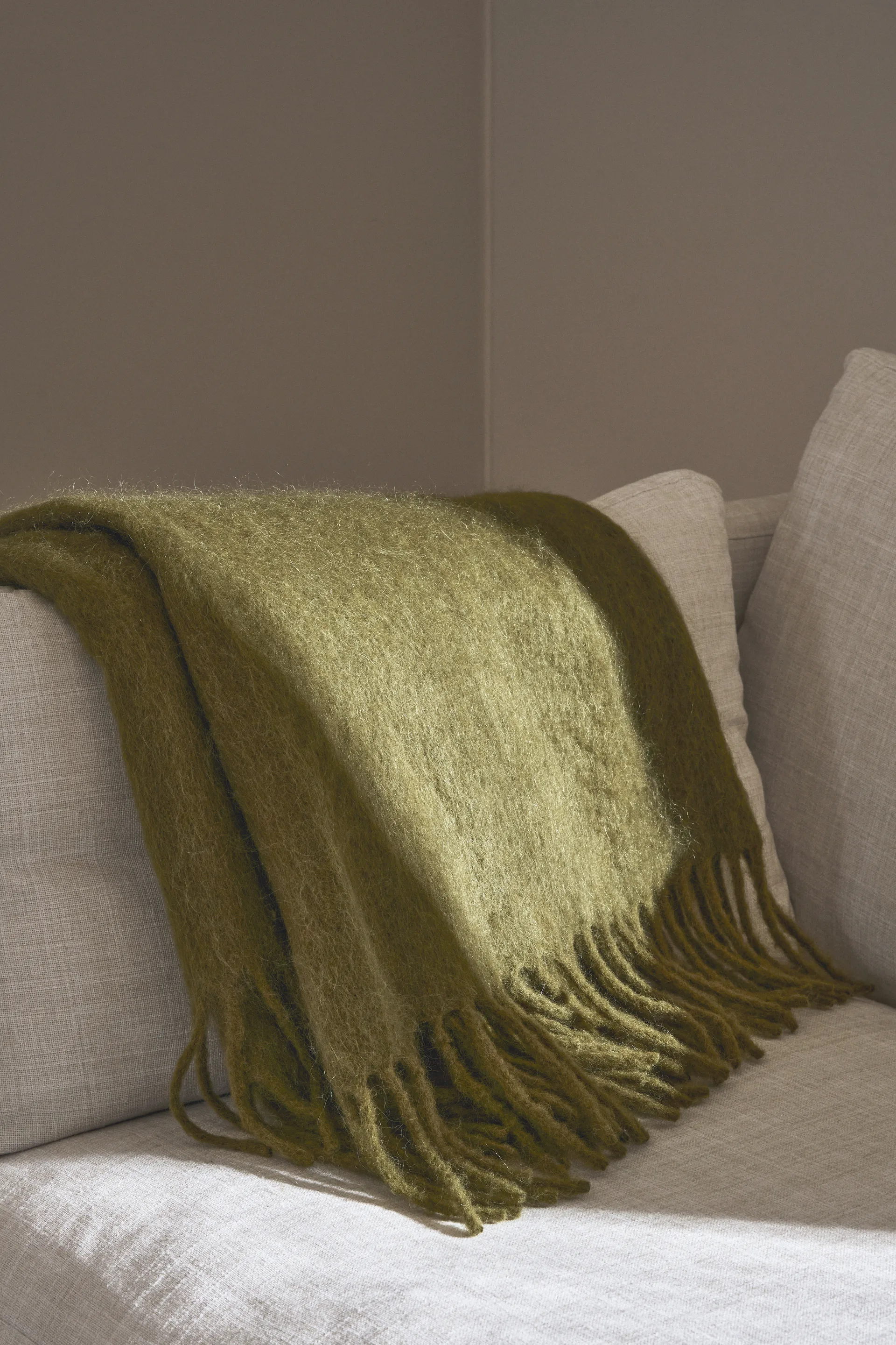 Dune mohair viltti 130x170 cm, Oliivi Scandi Living
