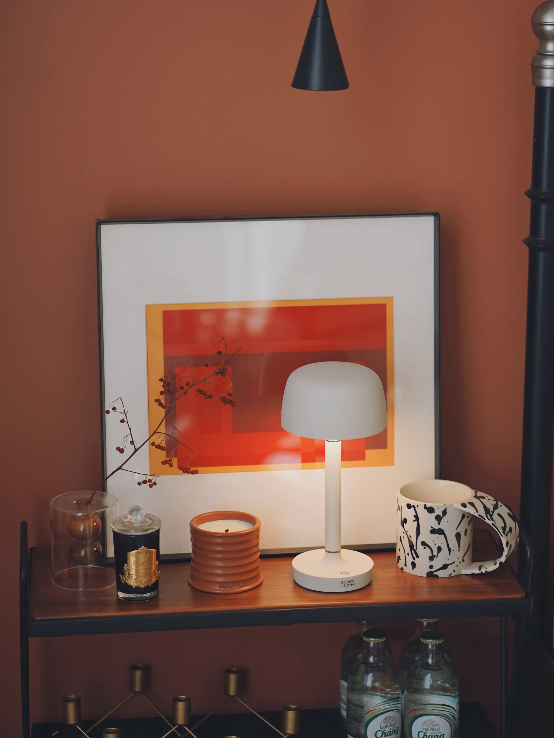 Halo kannettava pöytävalaisin 25,5 cm, Beige Scandi Living