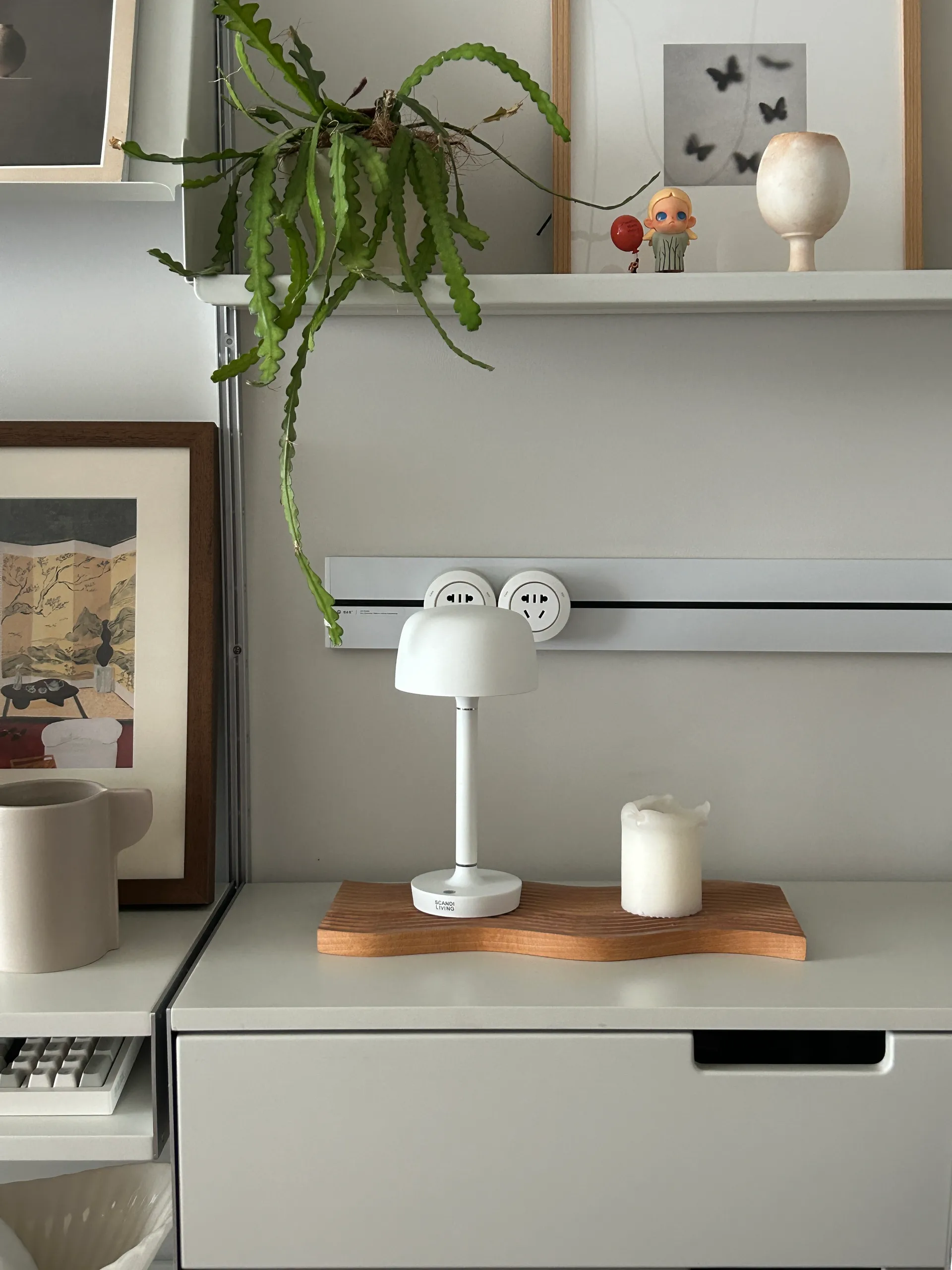 Halo kannettava pöytävalaisin 25,5 cm, White Scandi Living