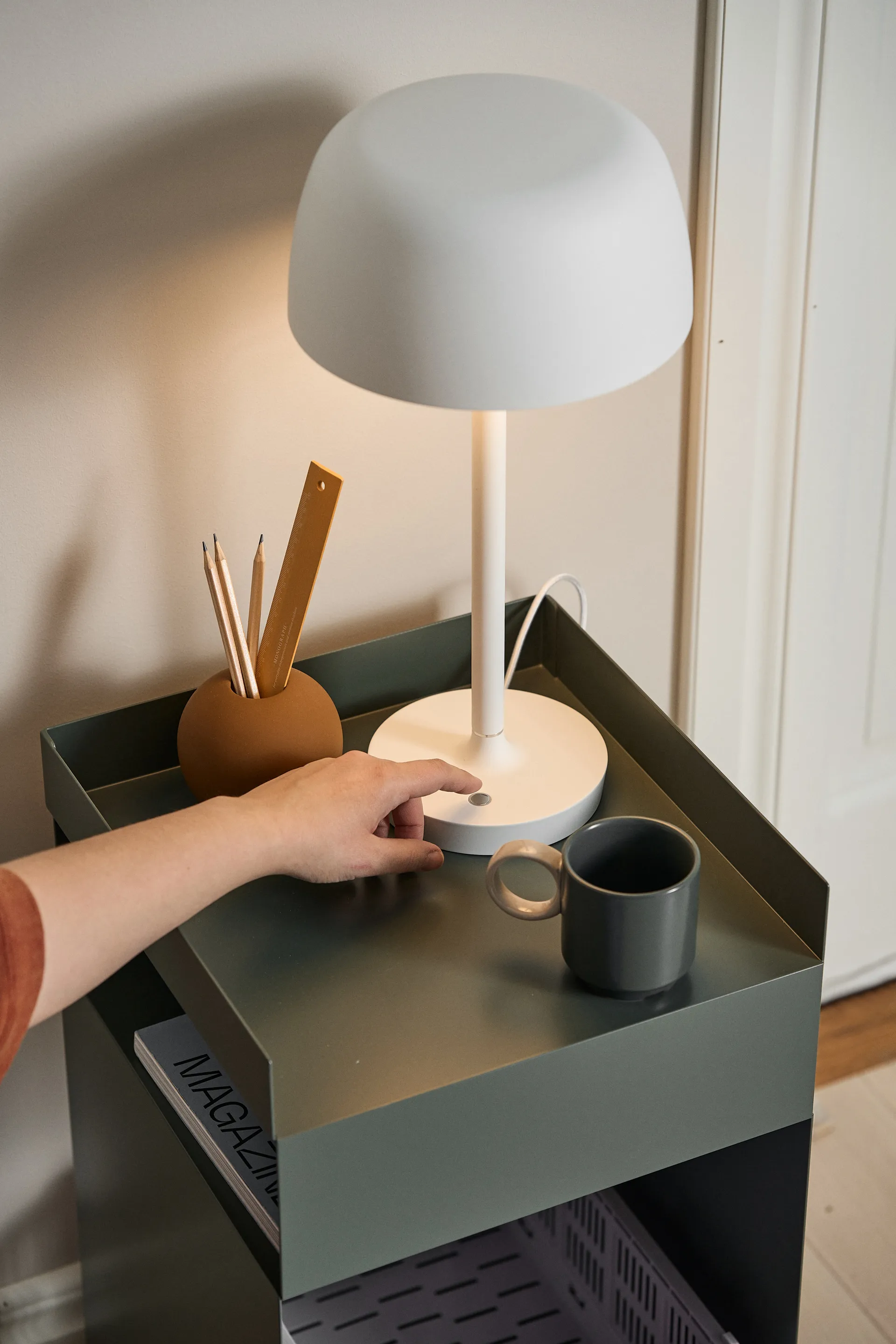 Halo pöytävalaisin 45,5 cm, White Scandi Living