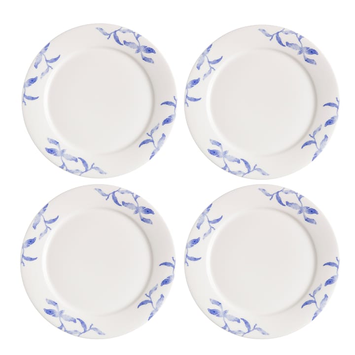 Havspil-leipälautanen 21 cm 4-pack - sininen-valkoinen - Scandi Living