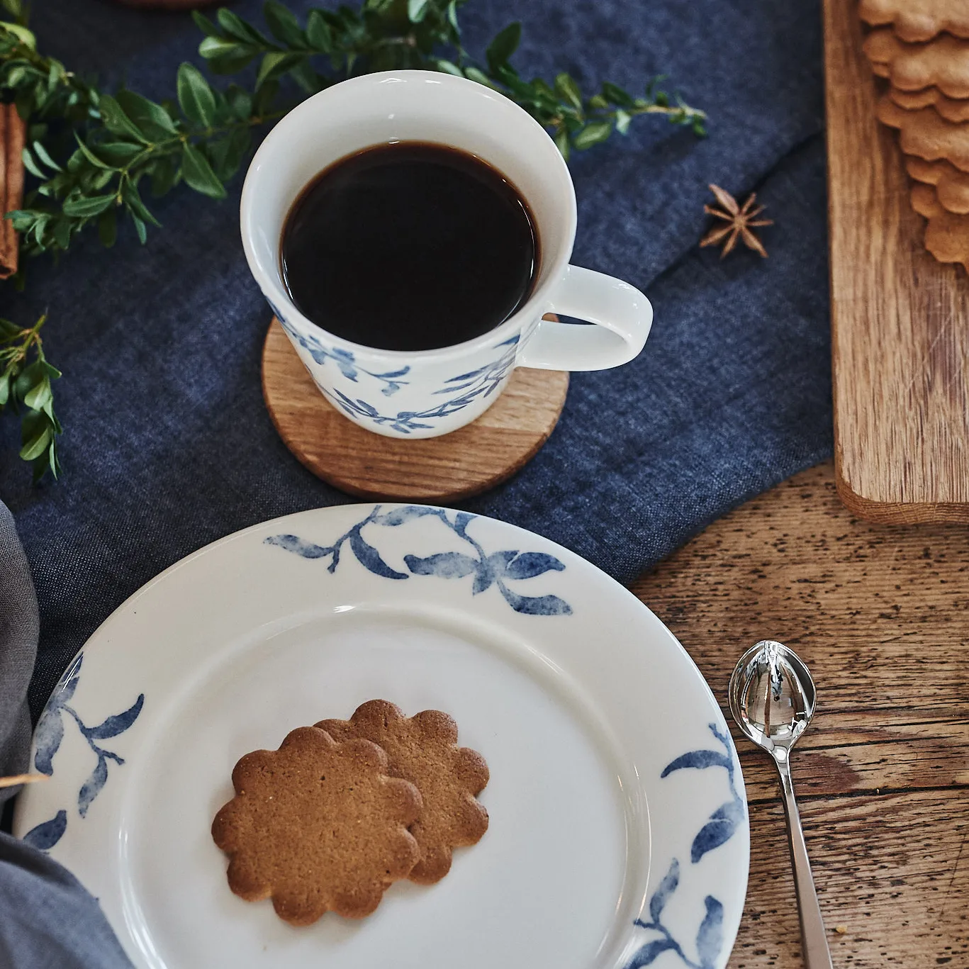 Havspil-muki 30 cl 4-pack, sininen-valkoinen Scandi Living