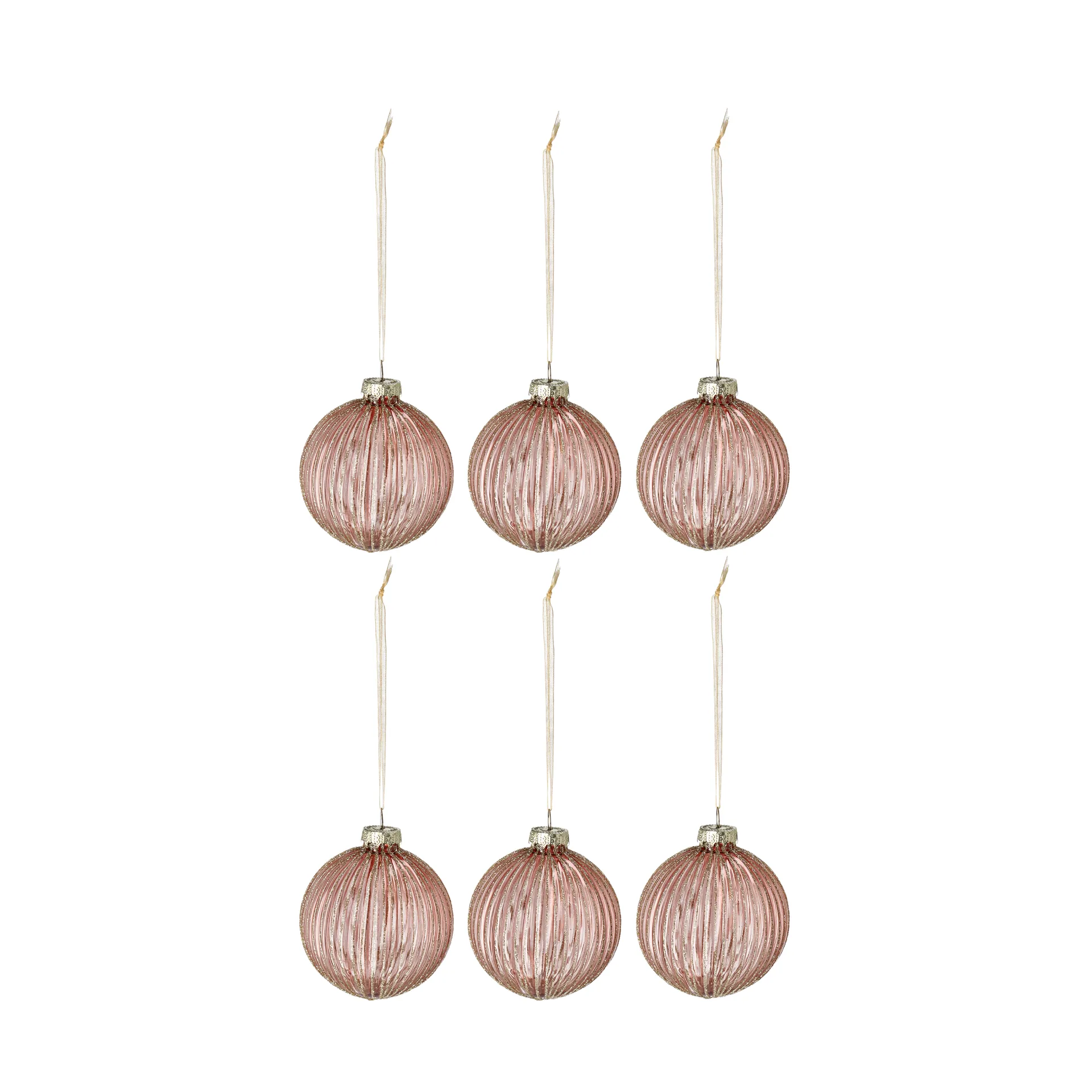 Holiday joulukuusenpallo 6 kpl, Rose gold Scandi Living