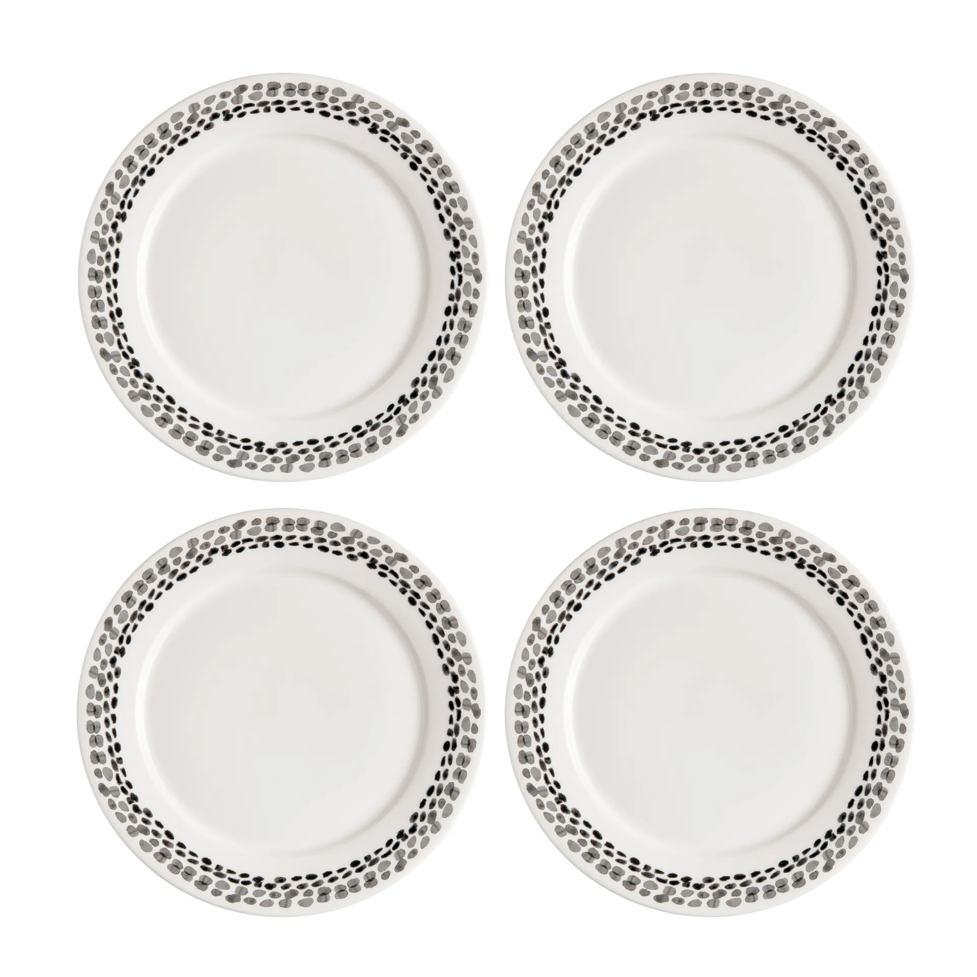 Klappersten-leipälautanen 21 cm 4-pack, musta ja valkoinen Scandi Living