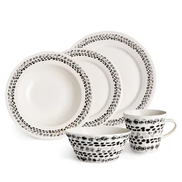 Klappersten-leipälautanen 21 cm 4-pack - musta ja valkoinen - Scandi Living