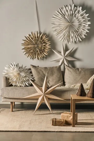 Luna adventtitähti Ø80 cm 2-pakkaus - Valkoinen pilkullinen - Scandi Living