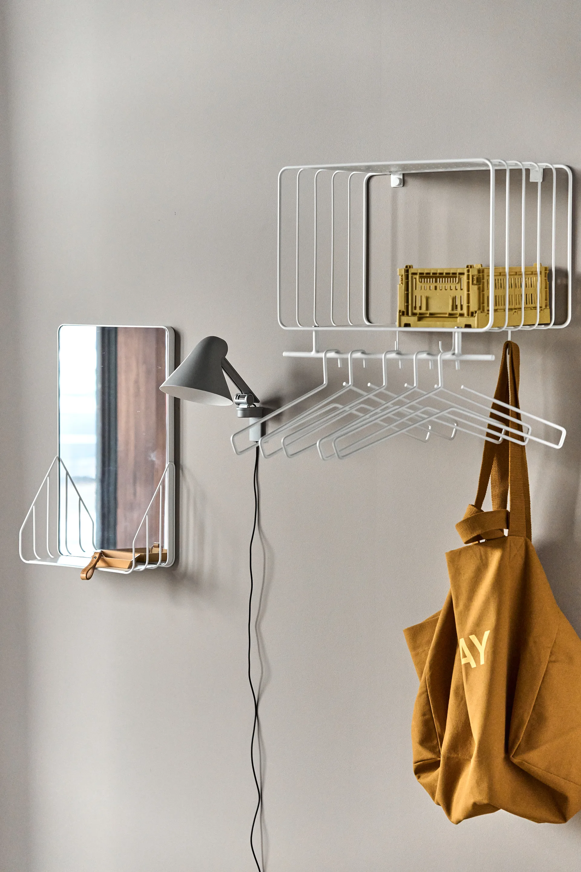 Nod peili hyllyllä 30x50 cm, White Scandi Living