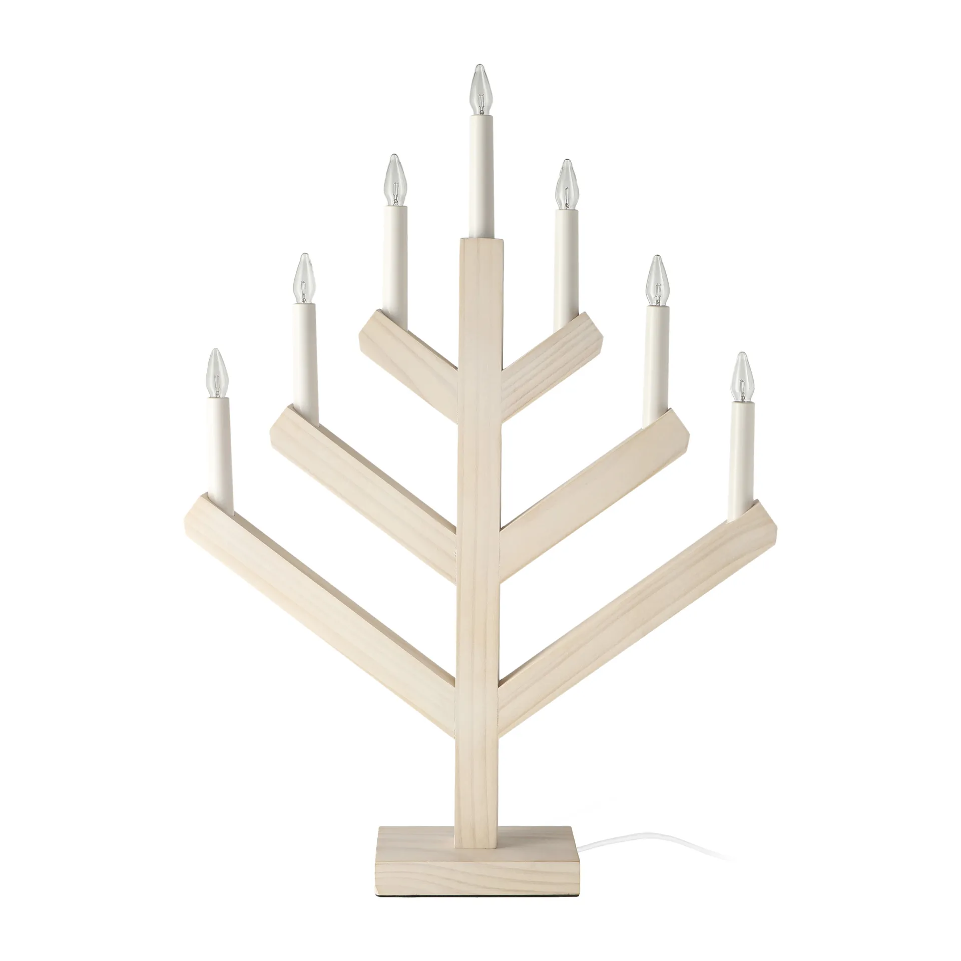 Pine adventtikynttilänjalka 62 cm, Valkolaseroitu Scandi Living