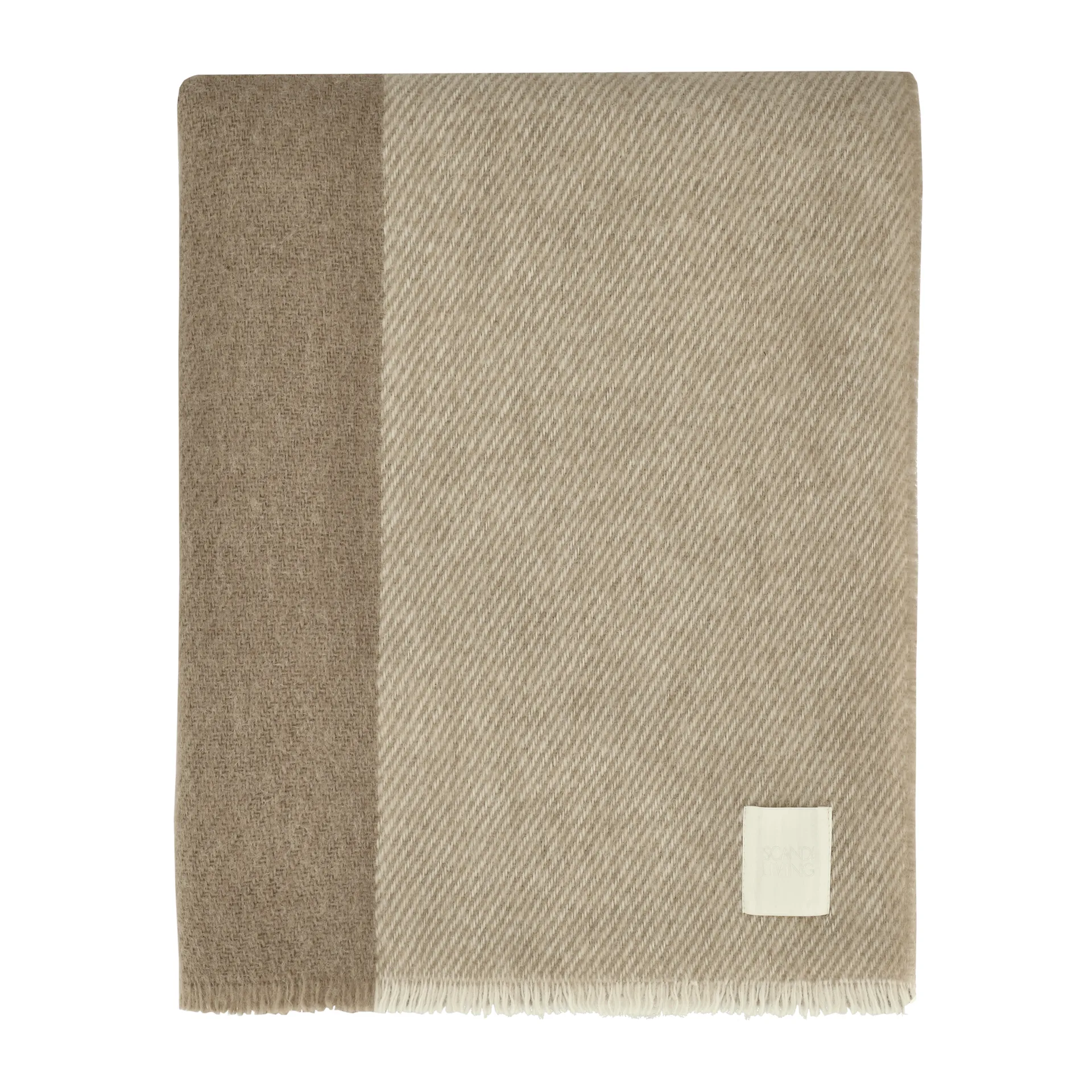 Row raidallinen villahuopa, Beige, 120 x 185 cm Scandi Living