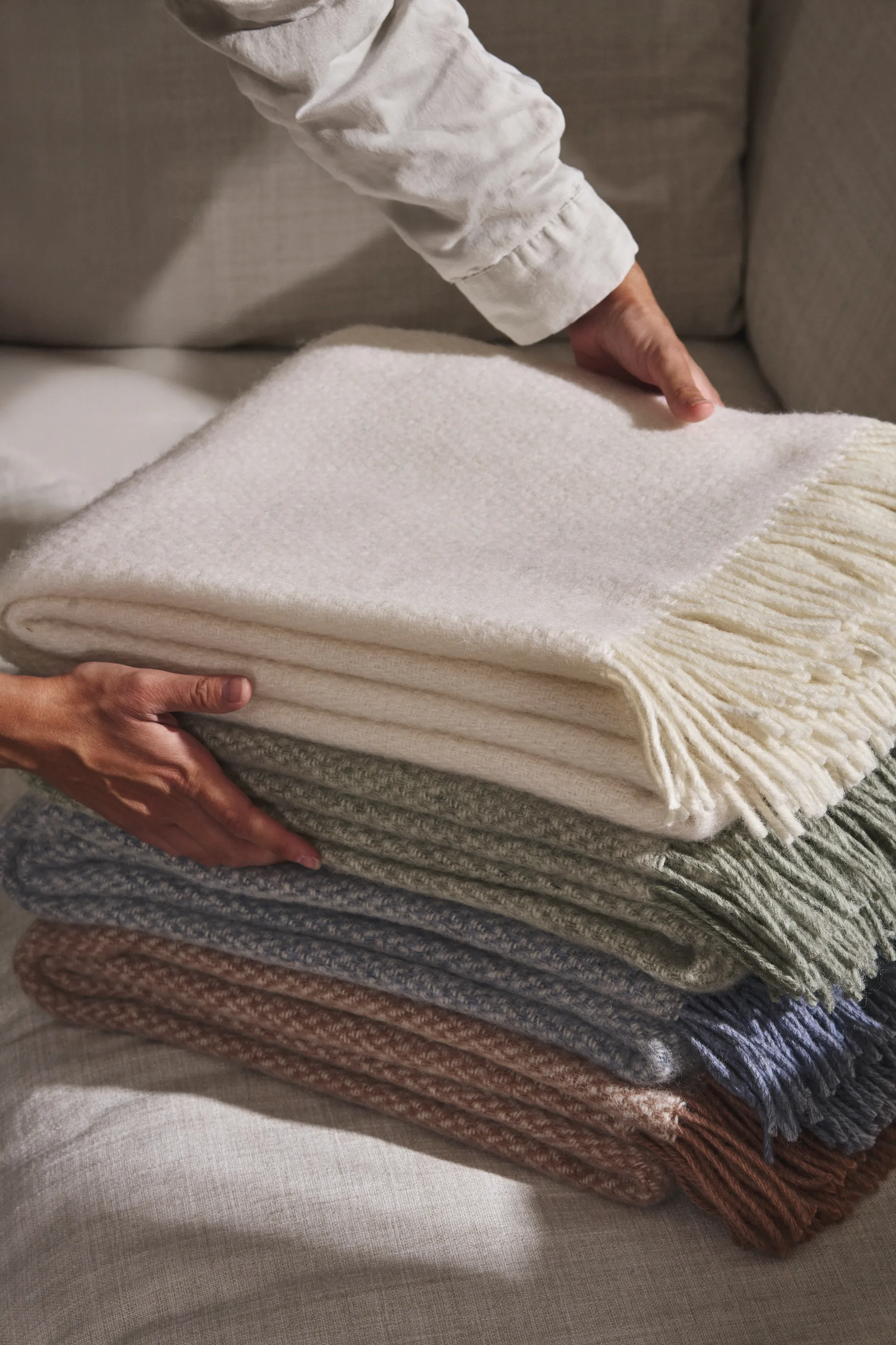 Sandstone villahuopa 130x180 cm, Sage Melange Scandi Living