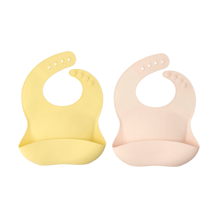 Silly ruokalappu silikoni 2 kpl - Blush-sitruuna - Scandi Living